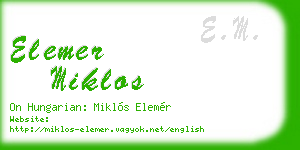 elemer miklos business card
